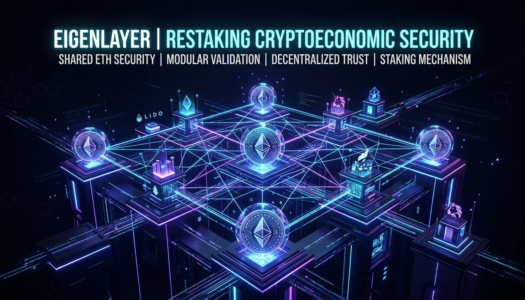 EigenLayer Technical Deep Dive: Restaking Architecture, AVS Cryptoeconomics, and Slashing Mechanics - architectural visualization