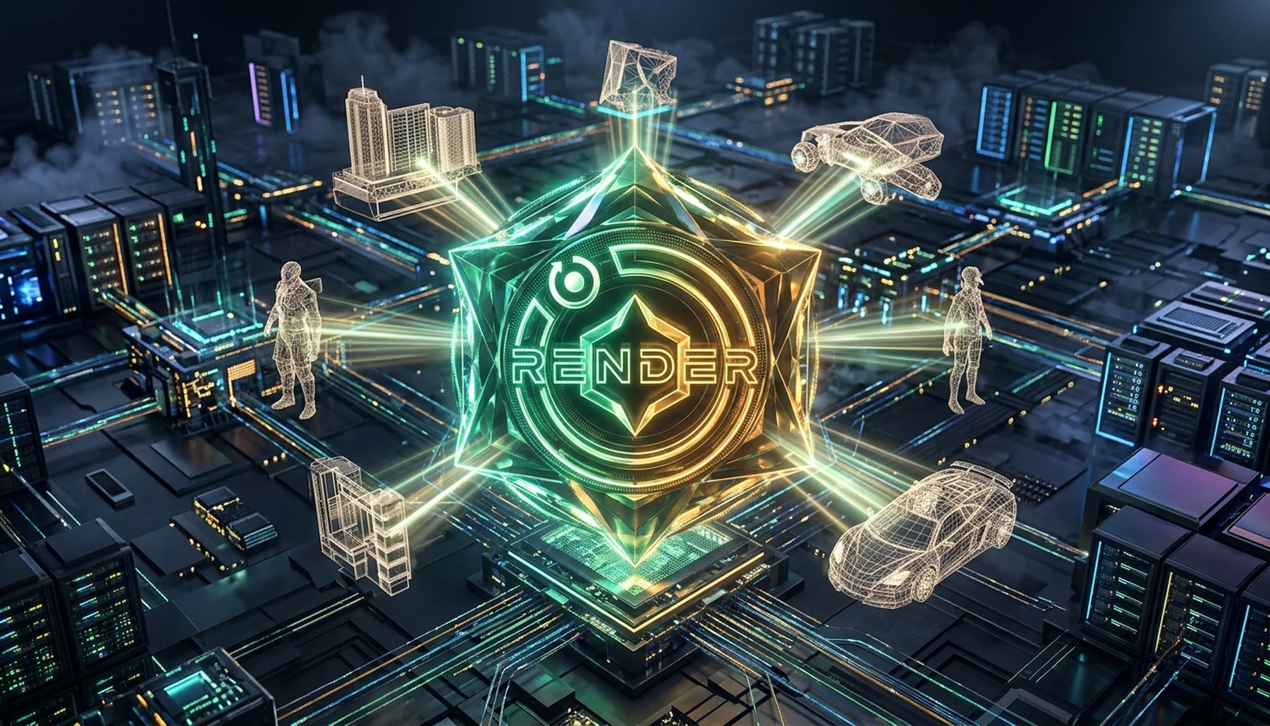 Render Network (RENDER) Technical Coin Analysis: Burn-and-Mint Equilibrium, Solana Migration, and Decentralized GPU Compute Economics - architectural visualization